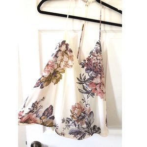 Scalloped floral tank